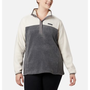 Columbia Benton Springs Half Snap Plus Size, Pullover Grises Para Mujer | 590764-FWR